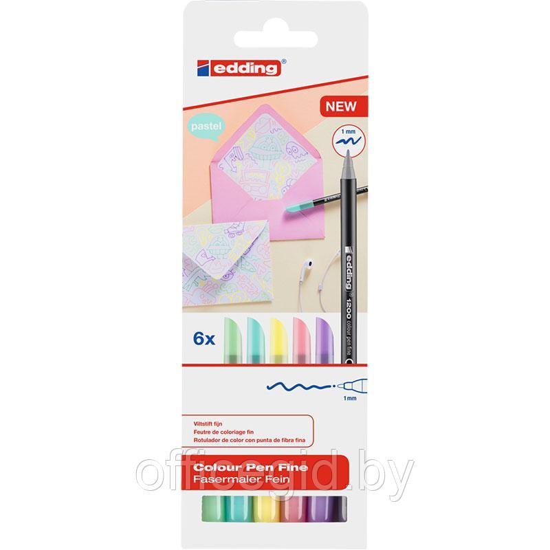 Набор фломастеров для рисования edding 1200, круглый наконечник, 1 мм, 6 цветов, картонная коробка 6 цветов, - фото 1 - id-p204672577