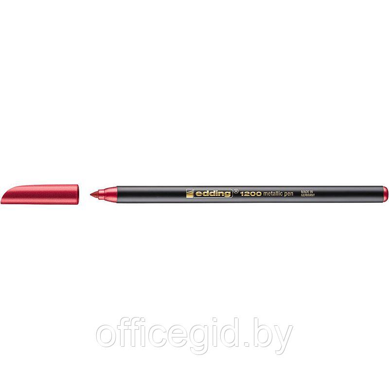 Фломастер для рисования edding 1200, круглый наконечник, 1 мм, металлик Красный металлик, (10 шт/уп) - фото 1 - id-p204672579