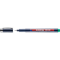 Ручка капиллярная edding 1800, для черчения, круглый наконечник, 0.3 мм Зеленый, (10 шт/уп)