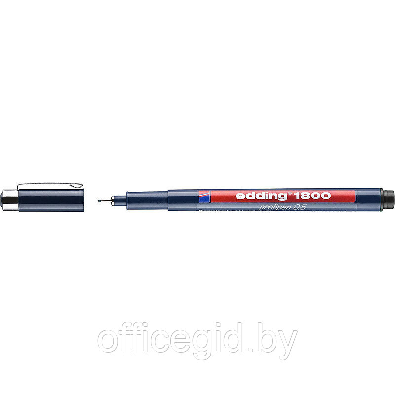 Ручка капиллярная edding 1800, для черчения, круглый наконечник, 0.5 мм Черный, (10 шт/уп) - фото 1 - id-p204672669