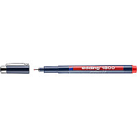 Ручка капиллярная edding 1800, для черчения, круглый наконечник, 0.5 мм Красный, (10 шт/уп)