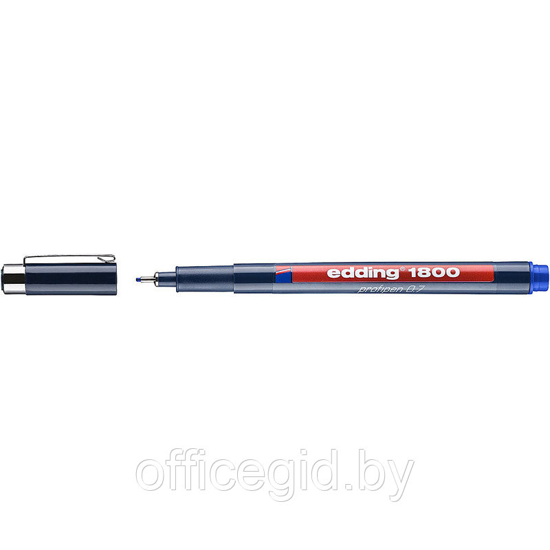 Ручка капиллярная edding 1800, круглый наконечник, 0.7 мм Синий, (10 шт/уп) - фото 1 - id-p204672676