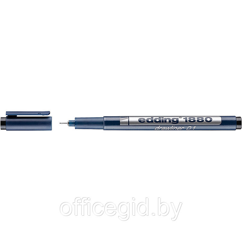 Ручка капиллярная edding 1880 drawliner, для эскизов, круглый наконечник, 0.05-0.8 мм, черный 0.1 мм, (10 - фото 1 - id-p204672680