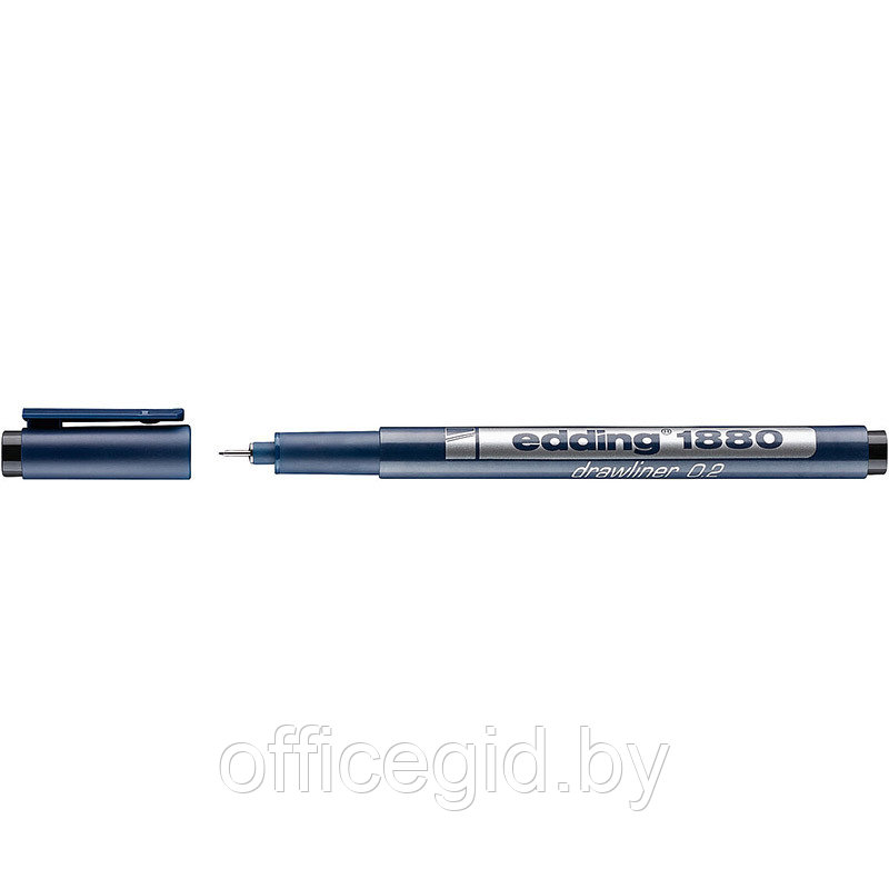 Ручка капиллярная edding 1880 drawliner, для эскизов, круглый наконечник, 0.05-0.8 мм, черный 0.2 мм, (10 - фото 1 - id-p204672681