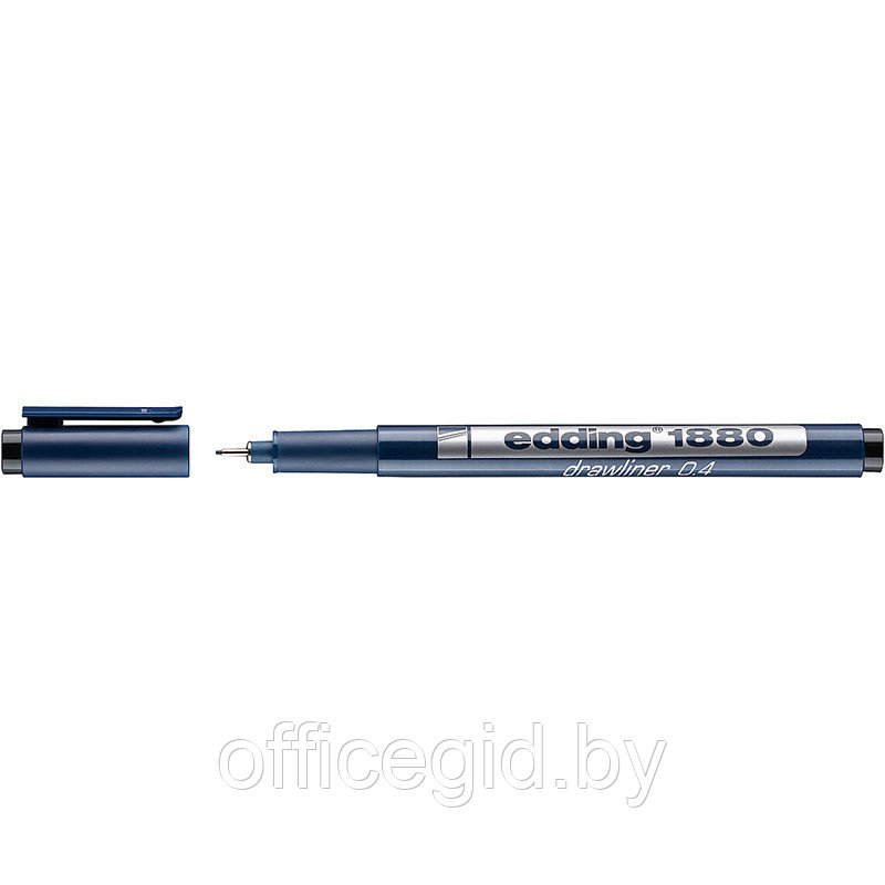 Ручка капиллярная edding 1880 drawliner, для эскизов, круглый наконечник, 0.05-0.8 мм, черный 0.4 мм, (10 - фото 1 - id-p204672683