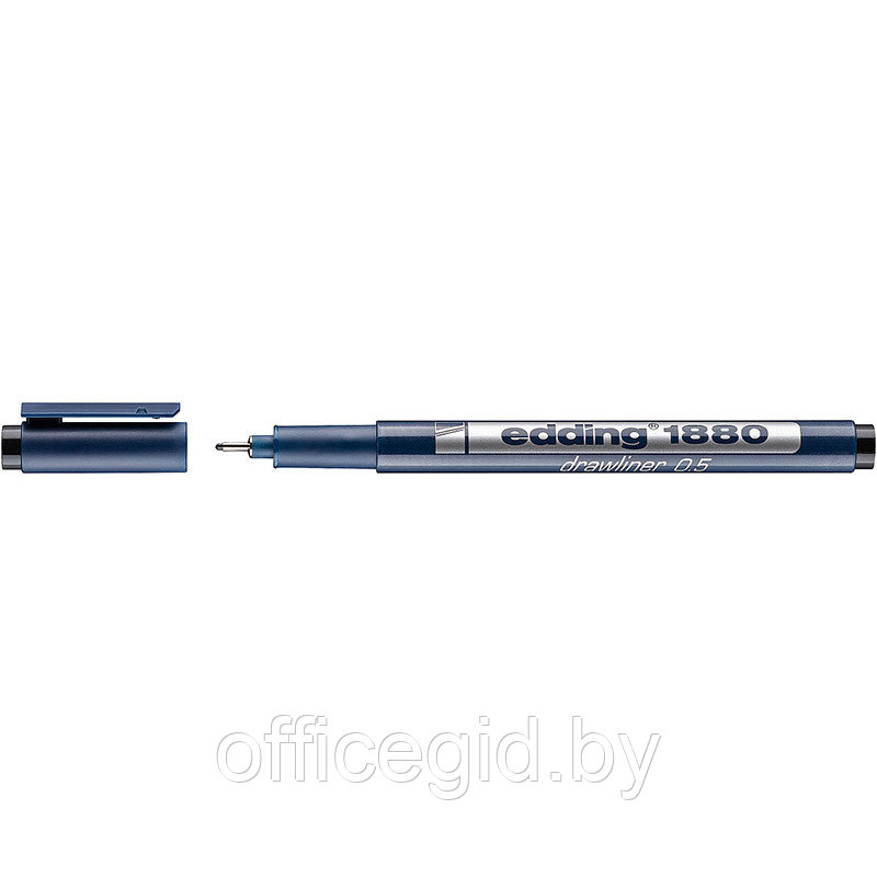Ручка капиллярная edding 1880 drawliner, для эскизов, круглый наконечник, 0.05-0.8 мм, черный 0.5 мм, (10 - фото 1 - id-p204672684
