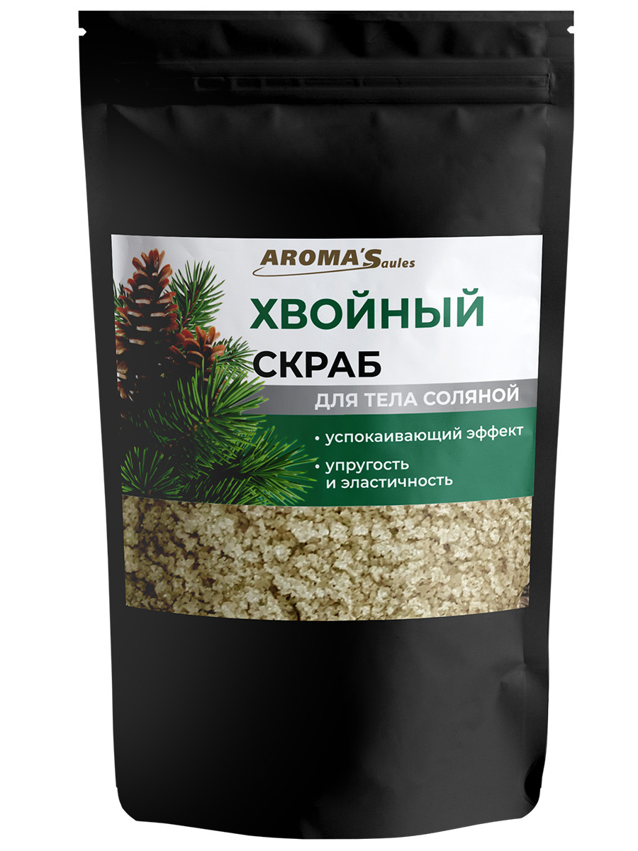 Скраб для тела из соли морской AROMA'Saules "Хвойный", 400 г - фото 1 - id-p204677446