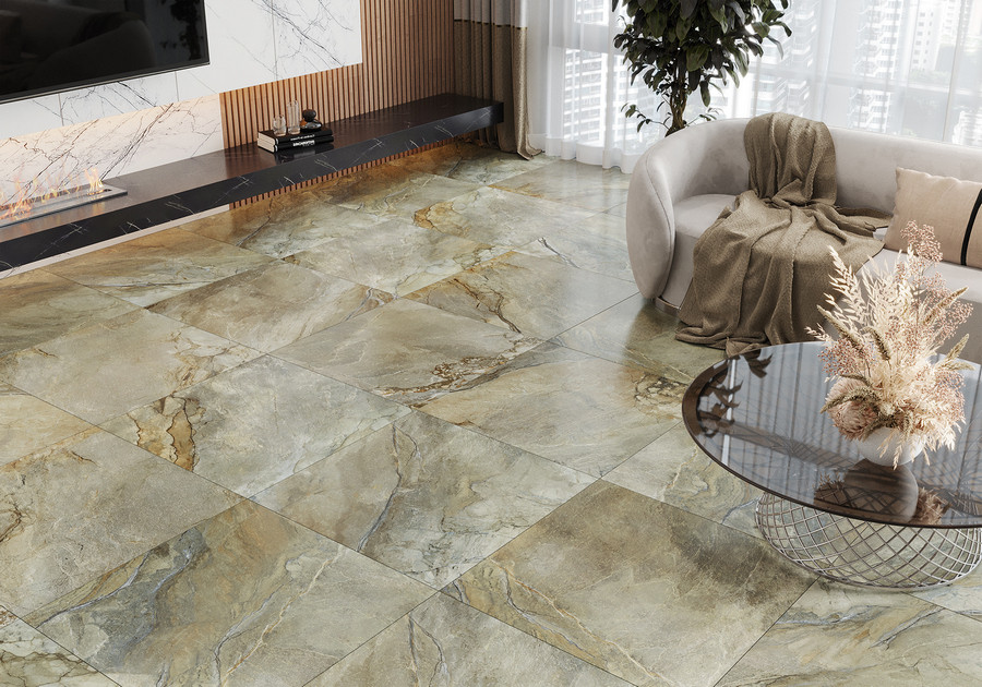 Лаппатированный керамогранит Alma Ceramica Vulcano Коричневый 570х570