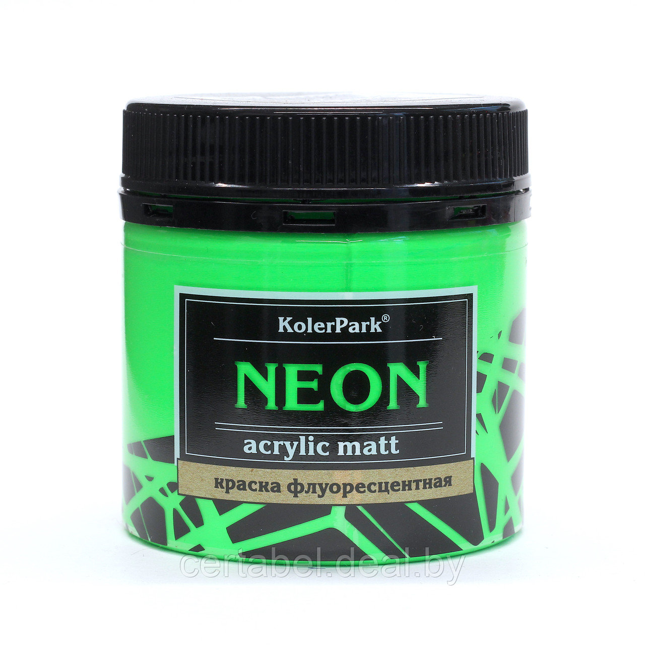 Краска акриловая флуоресцентная NEON Acrylic Matt KolerPark Зеленая (150мл) - фото 3 - id-p204682324