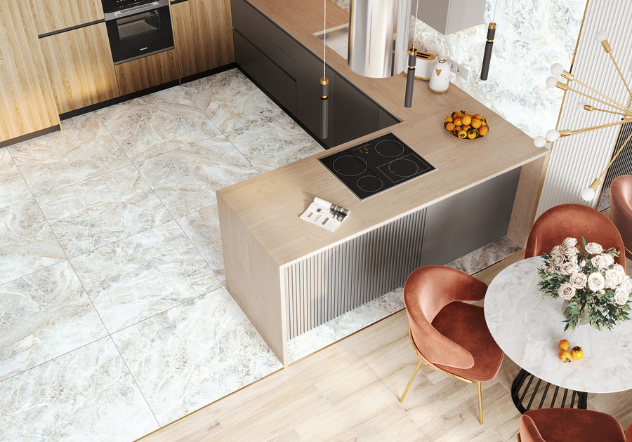 Лаппатированный керамогранит Alma Ceramica Wave Белый 570х570