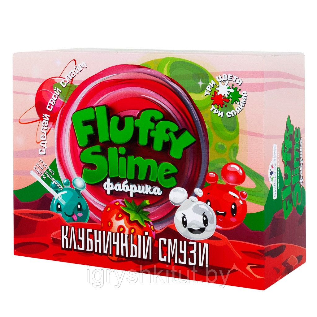 Слайм Fluffy Slime фабрика. Клубничный смузи - фото 2 - id-p204687035