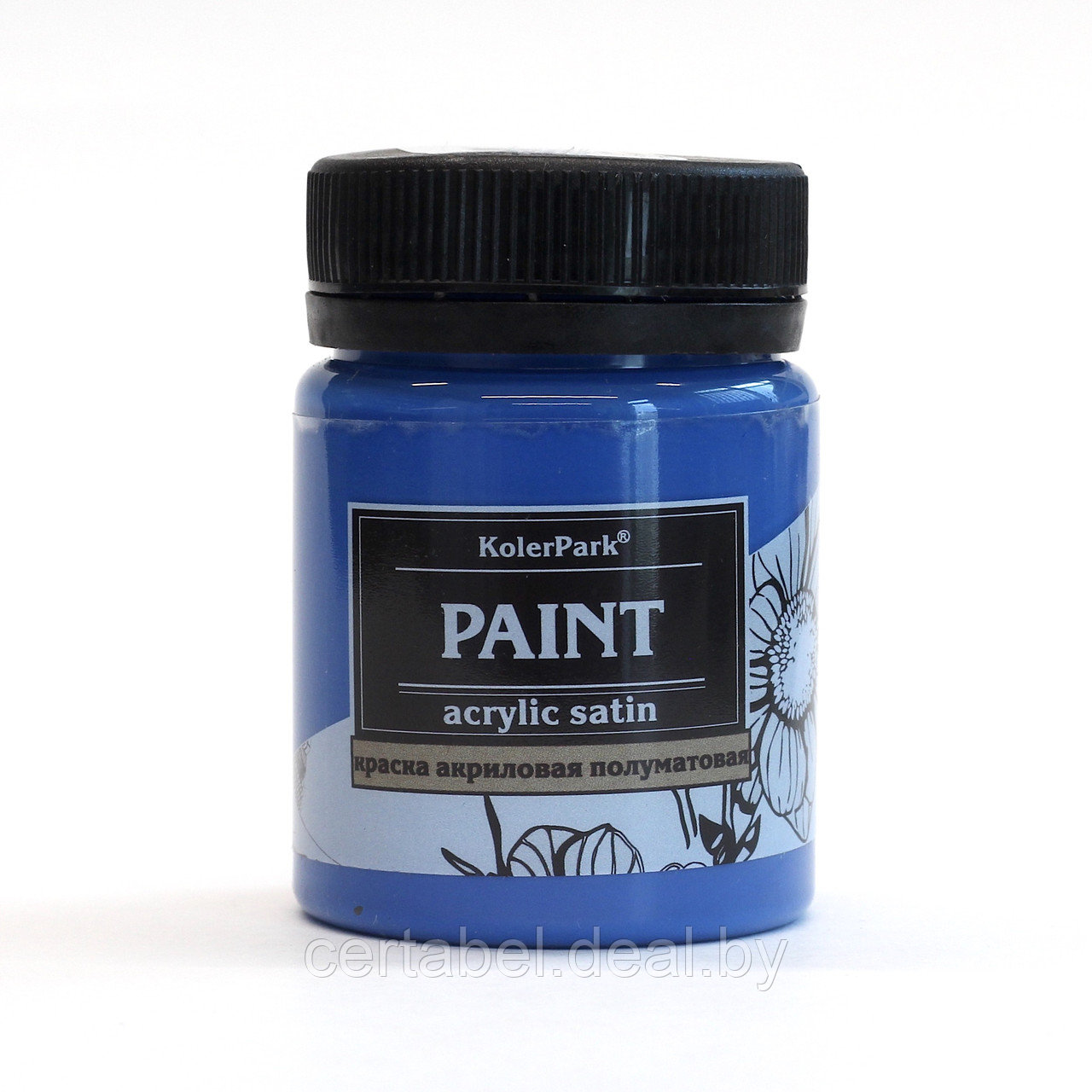 Краска художественная акриловая сатиновая (шелковисто-матовая) Acrylic Satin KolerPark Синяя 50 мл - фото 3 - id-p204687944