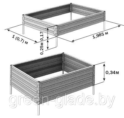 Оцинкованная грядка Ярус 2х0,7x0,17м - фото 3 - id-p6293984