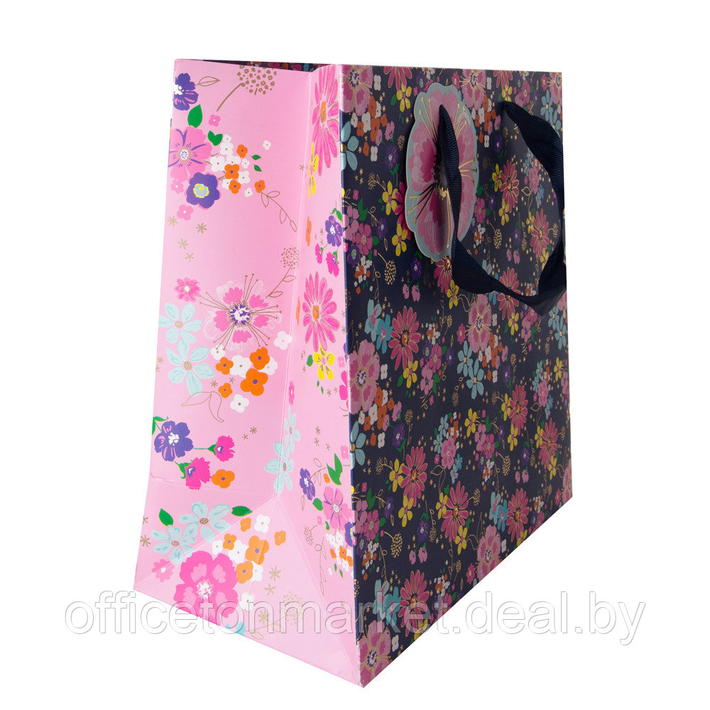 Пакет бумажный подарочный "Navy floral", 33x16.5x33 см, разноцветный - фото 5 - id-p200800055
