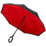 Зонт-трость "RU-6", 107 см, черный, красный, фото 2