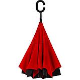 Зонт-трость "RU-6", 107 см, черный, красный, фото 4