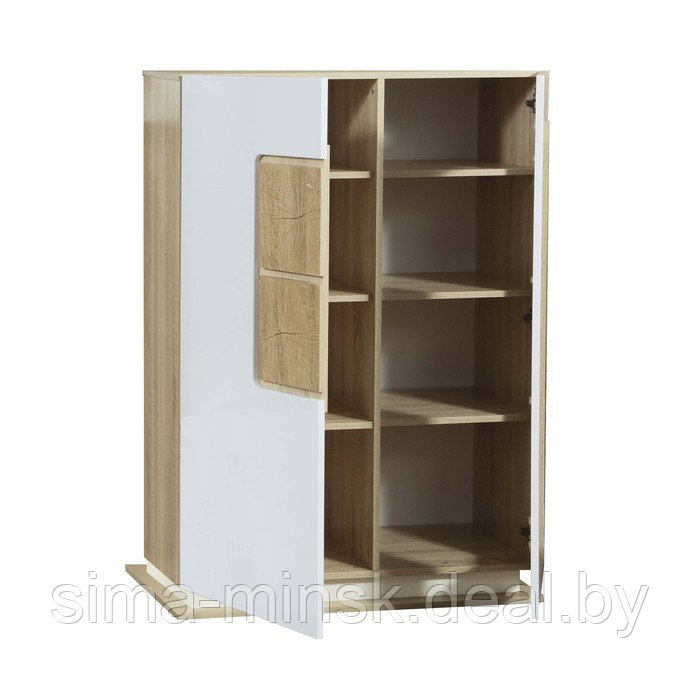 Шкаф комбинированный «Дора» 30.03-02, 900×434×1344 мм, Дуб сонома/Белый глянец - фото 2 - id-p204699283