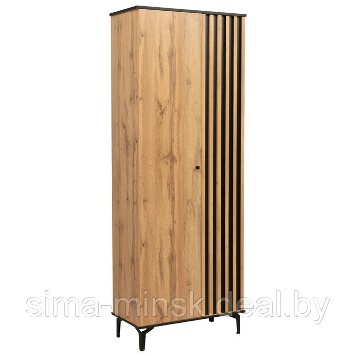 Шкаф для одежды «Либерти» 51.01, 820×429×2170 мм, опора металл, цвет дуб вотан / чёрный - фото 1 - id-p204699284