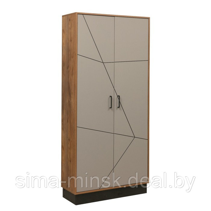 Шкаф комбинированный «Гамма» 54.14, 954×360×2075 мм, цвет таксония / чёрный / ПВХ грей - фото 1 - id-p204699289