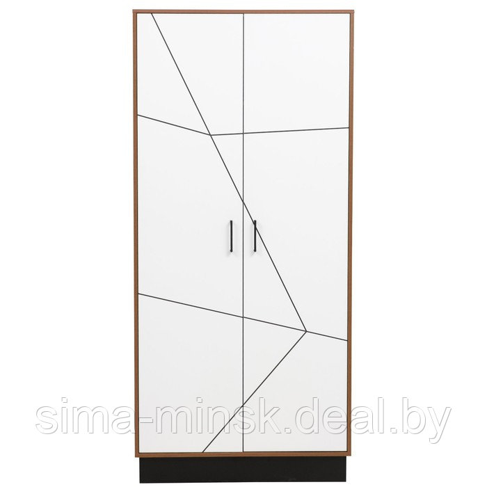Шкаф 2-х дверный для одежды «Гамма» 54.03, 954×565×2075 мм, таксония / чёрный / ПВХ белый - фото 3 - id-p204699292