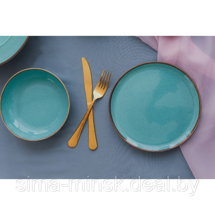 Тарелка плоская Turquoise, d=18 см, цвет бирюзовый - фото 4 - id-p204699383