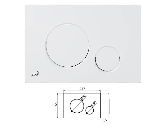 Кнопка управления для систем инсталляции (бело-матовая), Alcaplast