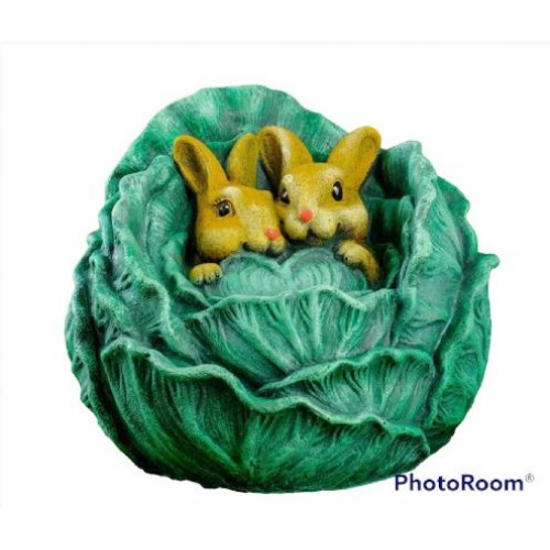Фигура садовая зайцы в капусте размер 25х25 см арт. СФ-862 - фото 1 - id-p204703231