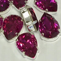 Стразы в оправе капля Fuchsia 3003 13 x 18 mm