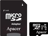 Карта памяти Apacer microSDXC (Class 10) 64GB (AP64GMCSX10U1-R)