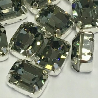 Пришивные стразы в оправах Black Diamond прямоугольник 3008 10 x 8 mm - фото 1 - id-p204712094