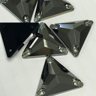 Пришивные стразы Triangle Jet Hematite 3069 22 x 22 mm - фото 1 - id-p204712254