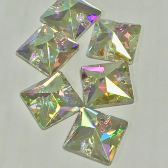 Пришивные стразы Sguare Crystal AB 3068 10 x 10 mm - фото 1 - id-p204712263