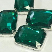 Пришивные стразы в оправах Emerald прямоугольник 3008