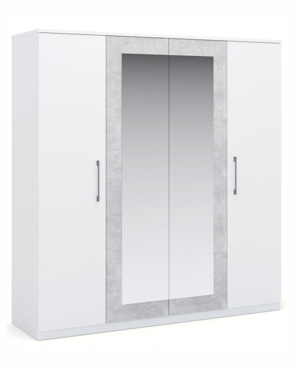 Шкаф 4-дверный Аврора белый/Ателье светлый - фото 1 - id-p204376450