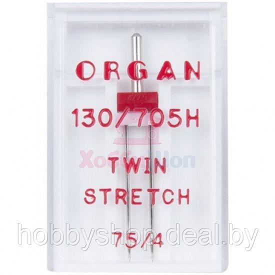 Игла двойная-стретч ORGAN TWIN STRETCH №75/4 (1 шт.)