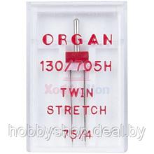 Игла двойная-стретч ORGAN TWIN STRETCH №75/4 (1 шт.)