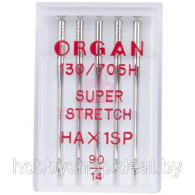 Набор игл супер-стретч ORGAN SUPER STRETCH №90 для бытовых швейных машин и оверлоков (5 шт.) - фото 1 - id-p204665508