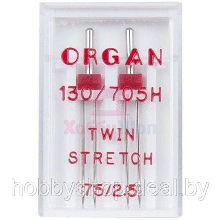 Набор игл двойных-стретч ORGAN TWIN STRETCH №75/2,5 (2 шт.) - фото 1 - id-p204665509