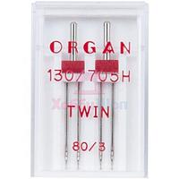 Набор игл двойных ORGAN TWIN №80/3 (2 шт.)