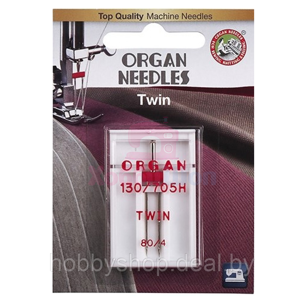 Игла двойная ORGAN TWIN №80/4 для бытовых швейных машин (1 шт.) - фото 1 - id-p204665512