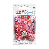 Кнопки Color Snaps с имитацией стежка пластик 9 мм розовые Prym Love 393600