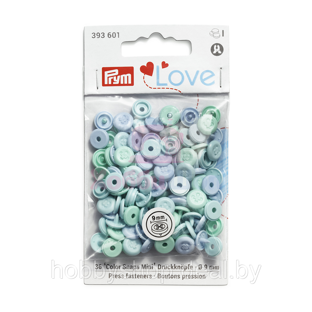Кнопки Color Snaps с имитацией стежка пластик 9 мм голубые Prym Love 393601 - фото 1 - id-p204666887