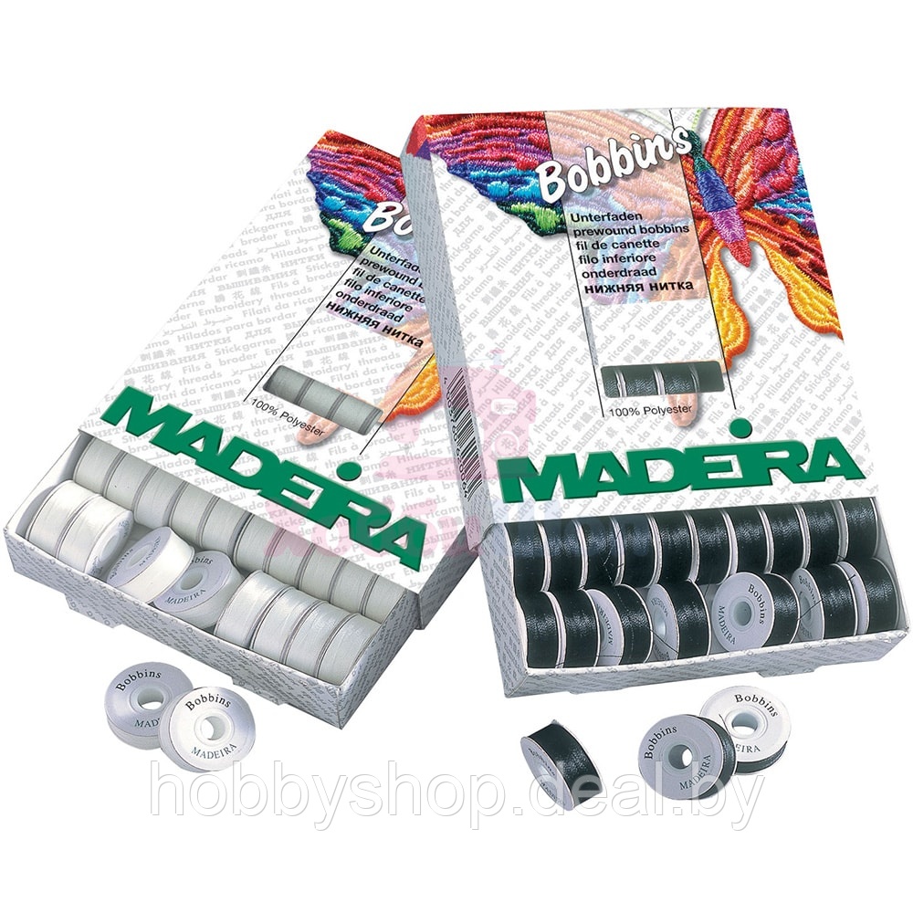 Шпульки Madeira BOBBINS №150 белый 50х120м - фото 1 - id-p204666927
