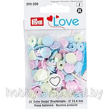 Кнопки Color Snaps "Сердце" пластик 30 шт разноцветные Prym Love 393030