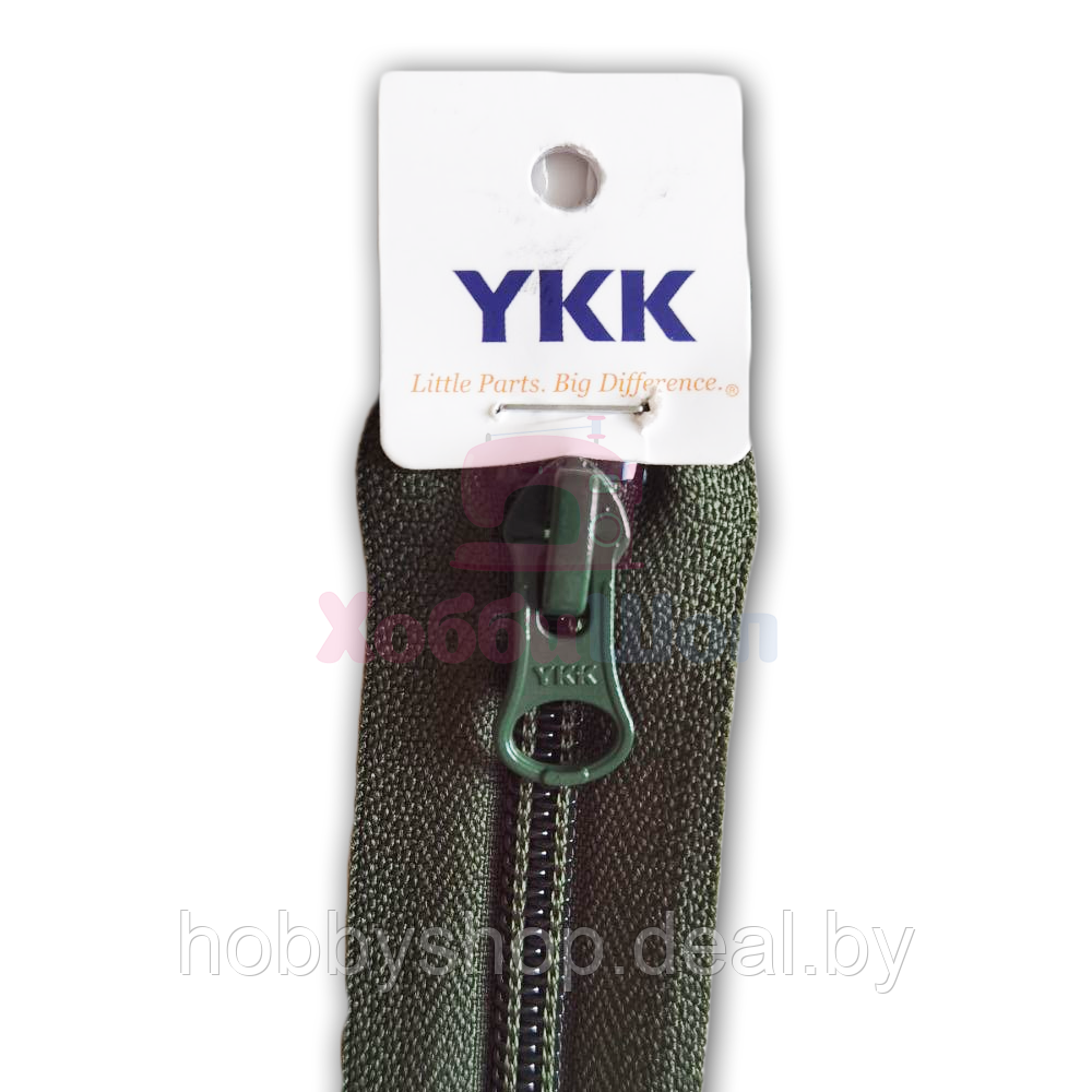 Молния 65 см спиральная двухзамковая YKK темно-зеленая 870 - фото 1 - id-p204666976