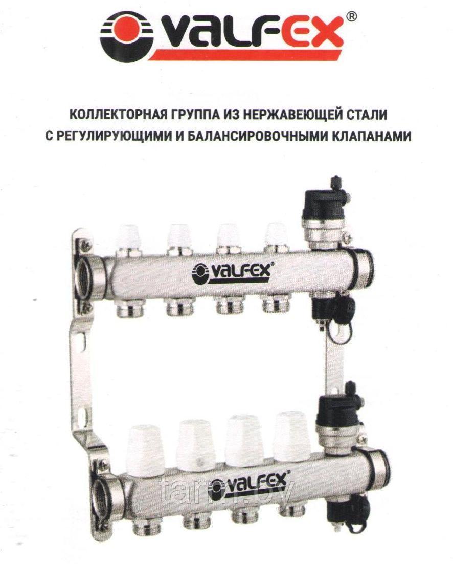 Блок коллекторов 3-10 выходов из нержавеющей стали с регулирующими и балансировочными клапанами - фото 2 - id-p204716994