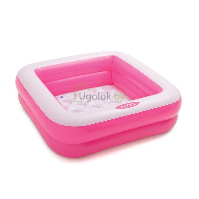 Детский бассейн с надувным дном Intex 86х86х25 см, 1-3 года, 57100NP, розовый - фото 1 - id-p204721563