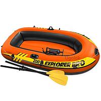 Надувная лодка Intex Explorer Pro 200 с вёслами и насосом 58357NP (196x102x33 см) 6+
