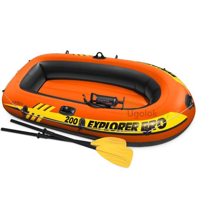Надувная лодка Intex Explorer Pro 200 с вёслами и насосом 58357NP (196x102x33 см) 6+ - фото 1 - id-p204725808