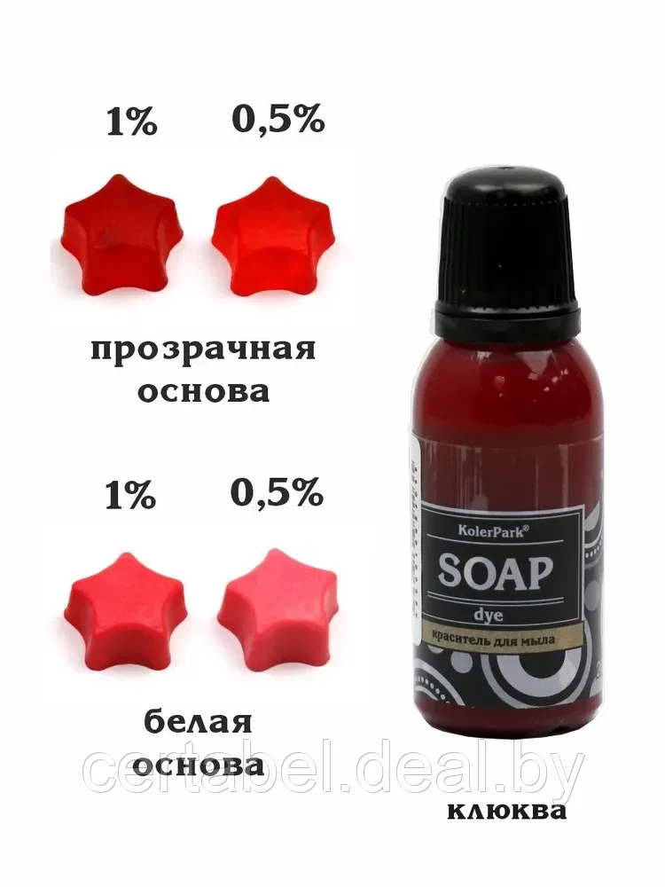 Красители синтетические гелевые для мыла серия Soap dye KolerPark КЛЮКВА 20мл - фото 1 - id-p204726182